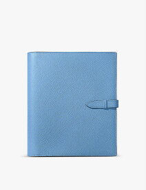 SMYTHSON パナマ デュークス クロスグレーン レザー オーガナイザー 23.5×20cm Panama Dukes cross-grain leather organiser 23.5cm x 20cm NILE BLUE