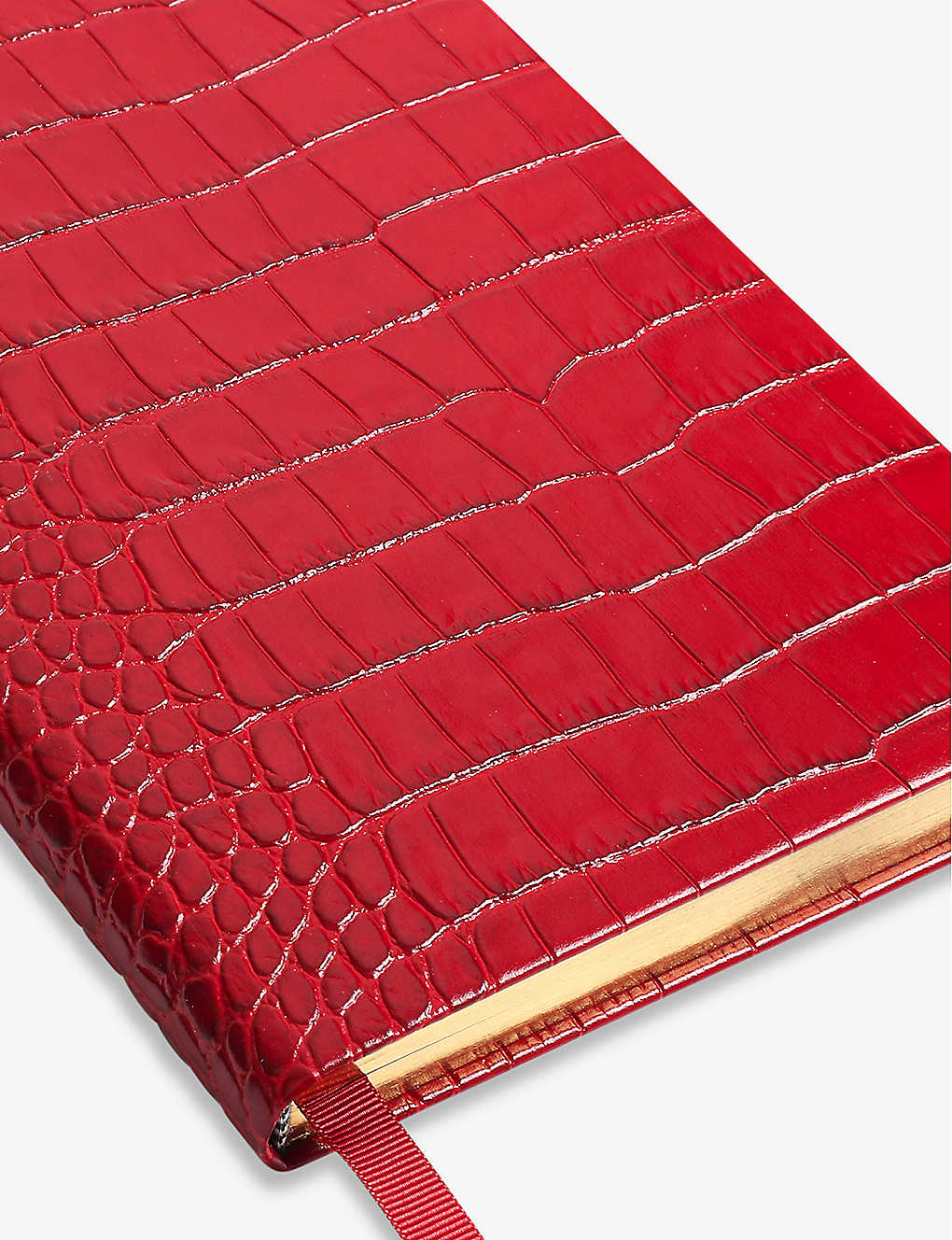 SMYTHSON ソーホー マーラ クロックエンボス レザーノート 19×14cm Soho Mara Croc-embossed Leather  Notebook 19cm X 14cm RED 手帳・ノート・紙製品