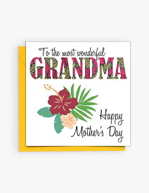 AFROTOUCH DESIGN トゥー ザ モースト ワンダフル グランマ マザーズデーカード 15×15cm To the Most Wonderful Grandma Mother's Day card 15cm x 15cm RED