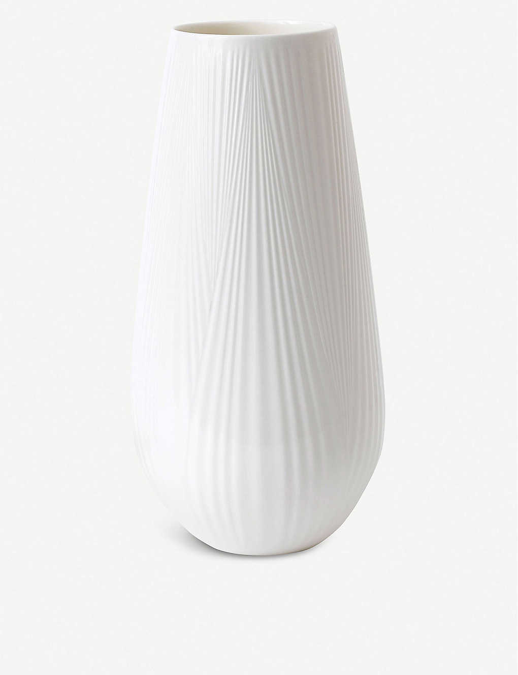 WEDGWOOD ホワイト フォリア トール ボーンチャイナベース 30cm White Folia tall bone china vase 30cm