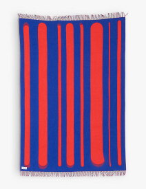RAAWII ブラッシュ フリンジウール&カシミヤ ブランケット 200×135cm Brush fringed wool and cashmere blanket 200cm x 135cm BLUE/RED