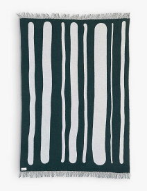 RAAWII ブラッシュ フリンジウール&カシミヤ ブランケット 200×135cm Brush fringed wool and cashmere blanket 200cm x 135cm GREEN