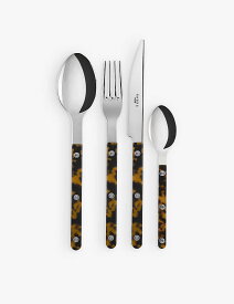 SABRE ビストロ ステンレススチール&アクリル カトラリー4本セット Bistrot stainless-steel and acrylic cutlery set of four Faux Tortoise