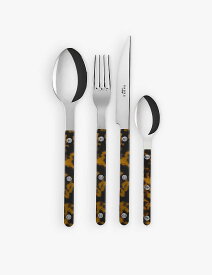 SABRE ビストロ ステンレススチール&アクリル カトラリー24本セット Bistrot stainless-steel and acrylic cutlery set of 24 Faux Tortoise
