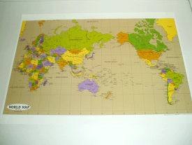 WORLD MAP（英語版世界地図ポスター）ポスター インテリア おしゃれ 学習 アート 知育 マップ 勉強 教材 地理 社会 自由研究 プレゼント ギフト