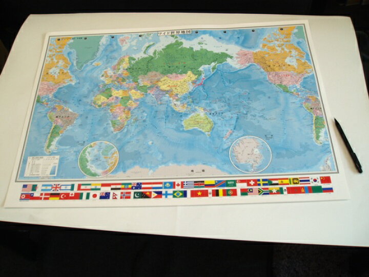 PP世界地図(行政図)＋PP日本地図(行政図)2枚セット《送料無料》1080×772mm表面PP加工