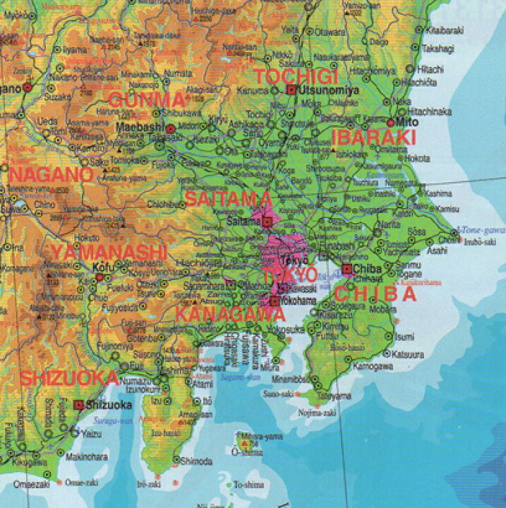 楽天市場 小判 Map Of Japan地勢図 英語表記の日本地図 グローバルプランニング