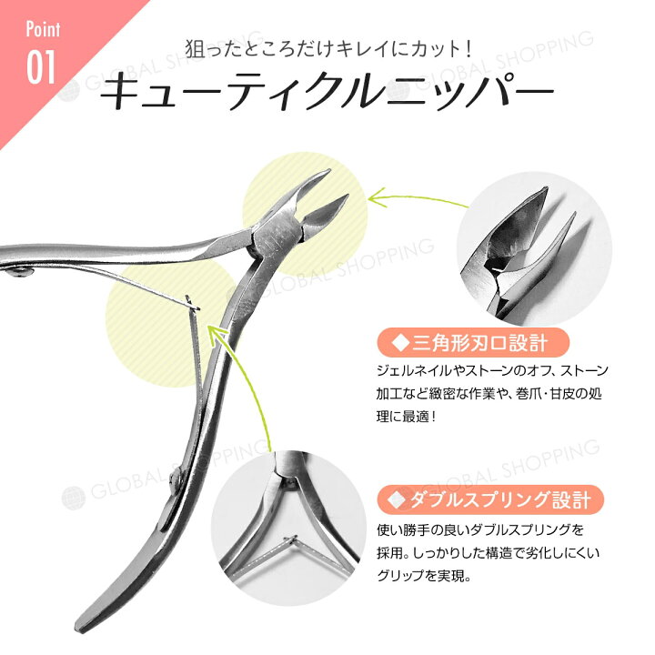 楽天市場】ネイルケアセット キューティクルニッパー ダブルスプリング キューティクルプッシャー ジェルネイルプッシャー 甘皮切り 甘皮処理 ジェルネイル オフ キット ステンレス製 : Global Shopping 楽天市場】ネイルケアセット キューティクルニッパー ダブルスプリング キューティクルプッシャー ジェルネイルプッシャー 甘皮切り 甘皮処理 ジェルネイル オフ キット ステンレス製 : Global Shopping