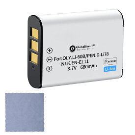 Globalsmart 新品 NIKON DB-L70 カメラ互換 WKAC バッテリー【680mAh 3.7V】 【カメラレンズクリーニングクロス付き】 互換対応機種カメラ 交換可能バッテリー充電池 高品質セル搭載【日本国内倉庫発送】【送料無料】 オリジナル充電器との互換性がない 予備バッテリー