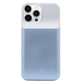 ケース型バッテリー iPhone 13 Pro Max 対応 薄型バッテリーケース 6000mAh シリコン ケース 耐衝撃 バッテリー内蔵ケース 充電ケース 急速充電 携帯充電器 旅行用 ブルー 保護ケース