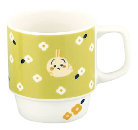 ちいかわ うさぎ マグカップ 大きめ 340ml 径約9×9cm フラワーガーデン 食器 グッズ 雑貨 黄緑