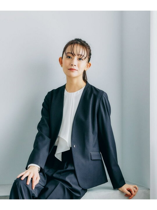 楽天市場】【SALE／50%OFF】ウツクシルエットノーカラージャケット 