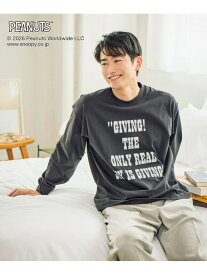 【SALE／50%OFF】PEANUTS/ヘビロッTEE/プリント長袖/632935 GLOBAL WORK グローバルワーク トップス カットソー・Tシャツ グレー ホワイト ブラック【RBA_E】[Rakuten Fashion]