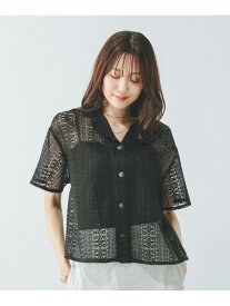 【SALE／20%OFF】レースシャツ半袖/494043 GLOBAL WORK グローバルワーク トップス シャツ・ブラウス ブラック ブラウン ホワイト【RBA_E】[Rakuten Fashion]