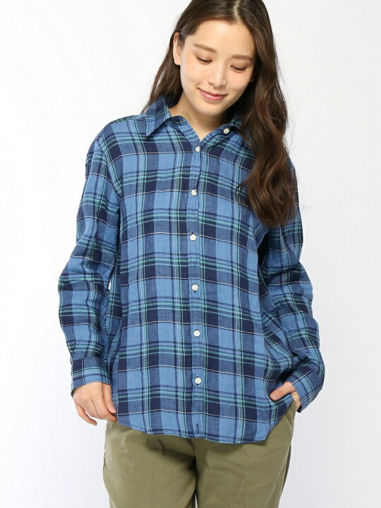 楽天市場】【SALE／50%OFF】(W)フレンチリネンチェックシャツLS GLOBAL 