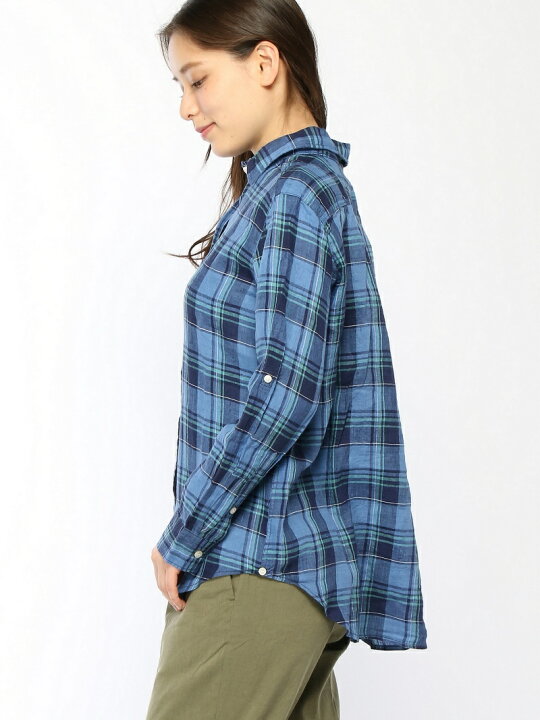 楽天市場】【SALE／50%OFF】(W)フレンチリネンチェックシャツLS GLOBAL 
