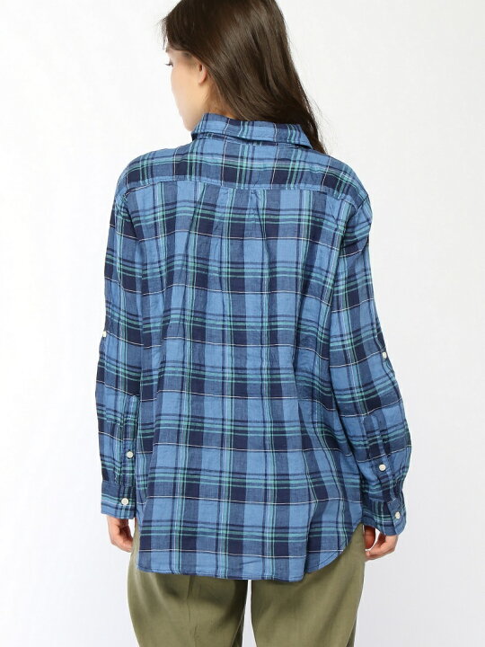 楽天市場】【SALE／50%OFF】(W)フレンチリネンチェックシャツLS GLOBAL 