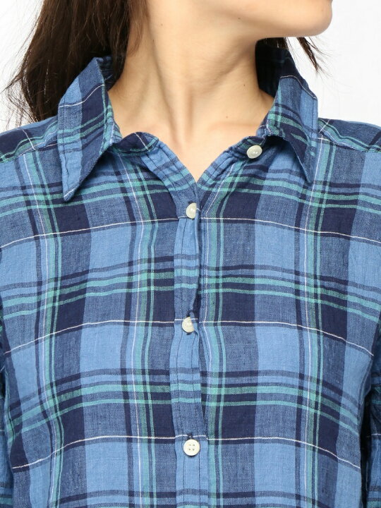 楽天市場】【SALE／50%OFF】(W)フレンチリネンチェックシャツLS GLOBAL 