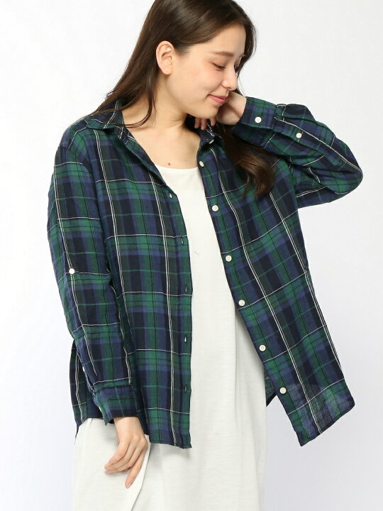 楽天市場】【SALE／50%OFF】(W)フレンチリネンチェックシャツLS GLOBAL 