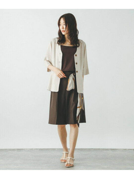 楽天市場】【SALE／50%OFF】リネンレーヨンノーカラージャケット半袖 