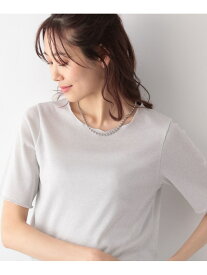 ラメシアーリブプルオーバー5分袖/MATINEE LINE/108009 GLOBAL WORK グローバルワーク トップス カットソー・Tシャツ シルバー[Rakuten Fashion]