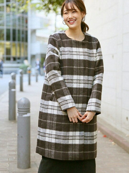 楽天市場】【SALE／75%OFF】(W)Wフェイスウールチェックコート GLOBAL 