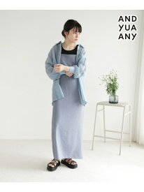 【SALE／50%OFF】(K)オトナミエキャミOP/A AND YUA ANY グローバルワーク ワンピース・ドレス ワンピース ブルー ブラック【RBA_E】[Rakuten Fashion]