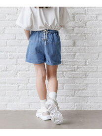 【SALE／30%OFF】バックレースデニムキュロット/キッズ/989918 GLOBAL WORK グローバルワーク パンツ その他のパンツ ブルー【RBA_E】[Rakuten Fashion]