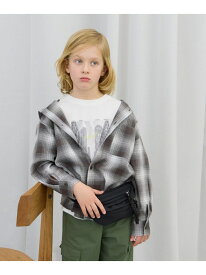 【SALE／40%OFF】イージーケアフードシャツ長袖/キッズ/637846 GLOBAL WORK グローバルワーク トップス シャツ・ブラウス ブルー ブラウン【RBA_E】[Rakuten Fashion]