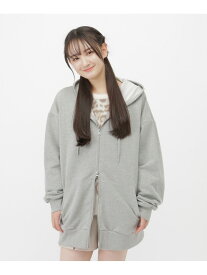 【SALE／40%OFF】ポイント刺繍ダブルZIPパーカー/AND YUA ANY/629905 GLOBAL WORK グローバルワーク トップス スウェット・トレーナー グレー ホワイト グリーン【RBA_E】[Rakuten Fashion]