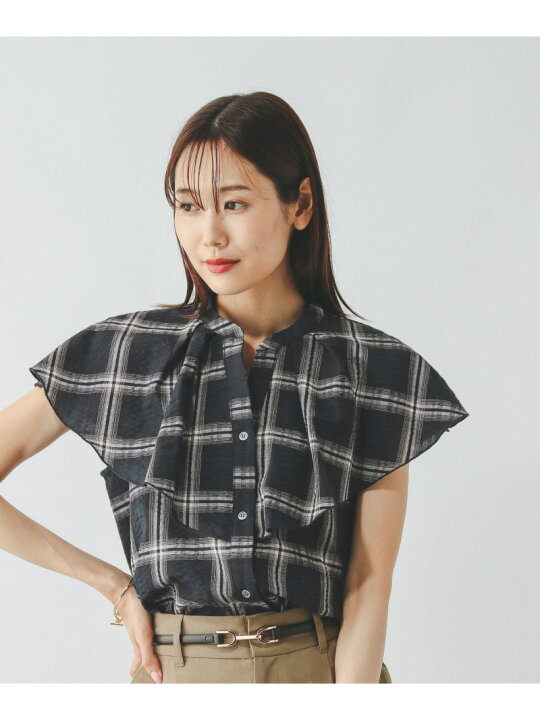 楽天市場】【SALE／50%OFF】チェックフリルブラウスノースリーブ 