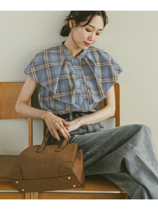 楽天市場】【SALE／50%OFF】チェックフリルブラウスノースリーブ 