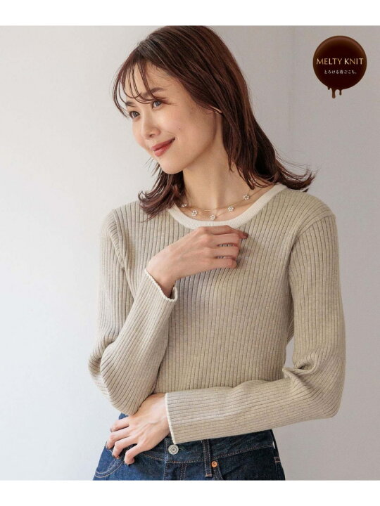 楽天市場】【SALE／40%OFF】メルティリブクルーネックプルオーバー 