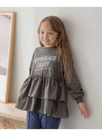 ロゴドッキングチュニック/キッズ/599758 GLOBAL WORK グローバルワーク トップス カットソー・Tシャツ グレー ホワイト ブルー[Rakuten Fashion]