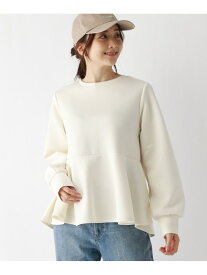 【SALE／40%OFF】ライトクッションペプラムプルオーバー/987151 GLOBAL WORK グローバルワーク トップス スウェット・トレーナー ブラック ホワイト【RBA_E】[Rakuten Fashion]