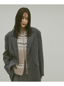 未使用級美品】グローバルワーク ウールWジャケットコート グレー M 