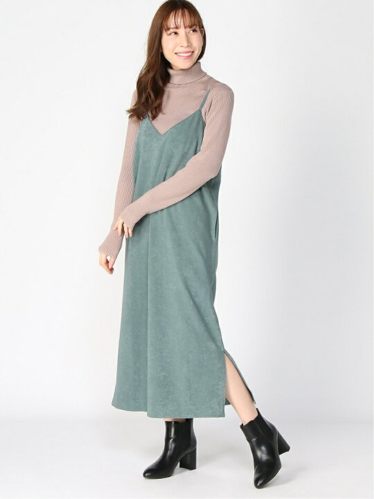 楽天市場】【SALE／22%OFF】(W)スウェードサテンキャミワンピ GLOBAL  