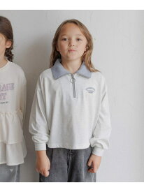 ヘビロッTEEハーフZIP長袖/キッズ/589258 GLOBAL WORK グローバルワーク トップス カットソー・Tシャツ ブルー ブラック ホワイト[Rakuten Fashion]