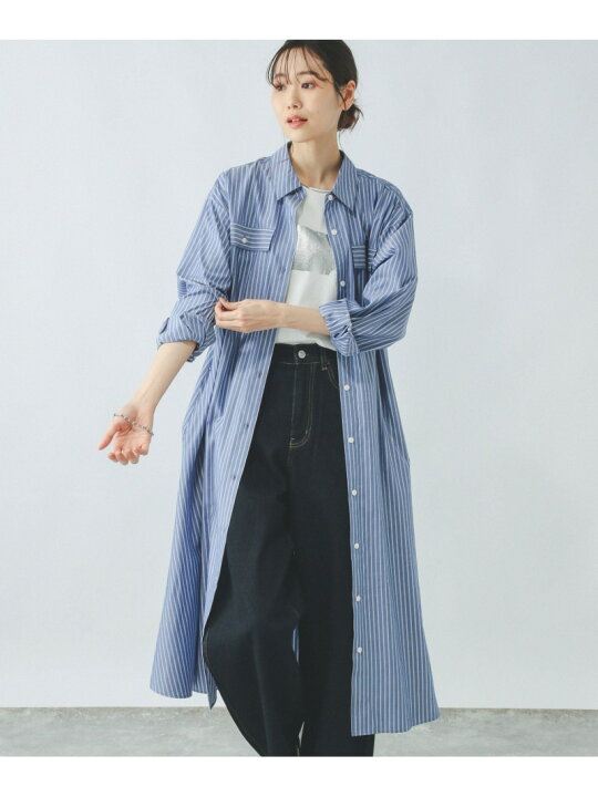 Audrey and John Wad オードリーアンドジョンワッド スキッパーロングシャツ7分袖ワンピース FREE コットン PNK H6401 古着の販売・通販なら