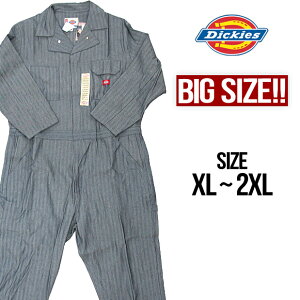 y傫TCYzDickies fBbL[Y Ȃ  48977 tBbV[XgCv fbNXJo[I[  Ȃ BIG SIZE DELUXE COVERALL FISHER STRIPE