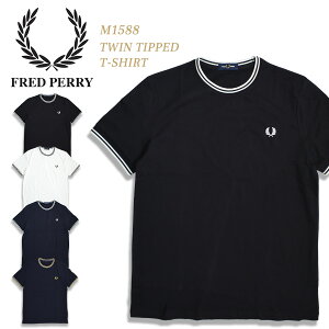 FRED PERRY �t���b�h�y���[ T�V���c �����Y ���� M1588 M1588V �c�C�� �e�B�b�v�h ����T�V���c TWIN TIPPED T-SHIRT �N���[�l�b�N