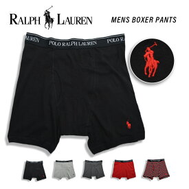 【単品】POLO Ralph Lauren ポロ・ラルフローレン ボクサーパンツ メンズ 下着 ブランド 綿100％ 前開き ロゴ 刺繍 ワンポイント 黒 赤 グレー 無地 ボーダー 男性用 LCBB RCBB NCBB