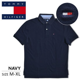 TOMMY HILFIGER トミーヒルフィガー ポロシャツ 半袖 メンズ 大きいサイズ ワンポイント ロゴ クラシックフィット 13H1867 白 黒 紺