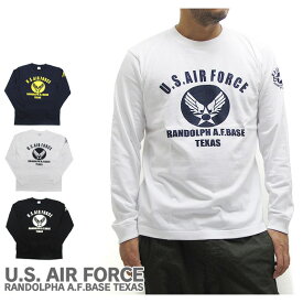 U.S. AIR FORCE ユーエスエアフォース Tシャツ 長袖 RANDOLPH A.F.BASE TEXAS アメリカ軍 米軍 US AIR FOCE ミリタリー ALPHA アルファ ROTHCO ロスコ