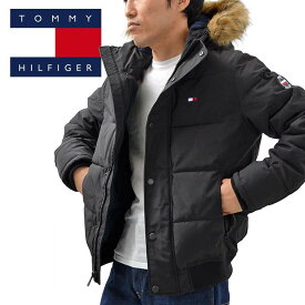 トミーヒルフィガー TOMMY HILFIGER ダウンジャケット ジャケット BLACK 159AP863 中綿ジャケット アウター メンズ USAモデル スノーケルフーディー パファージャケット ファー 大きいサイズ