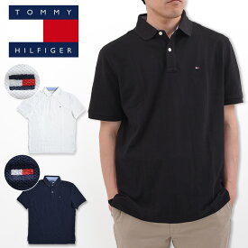 TOMMY HILFIGER トミーヒルフィガー ポロシャツ 半袖 メンズ 大きいサイズ ワンポイント ロゴ クラシックフィット 13H1867 白 黒 紺