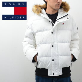 トミーヒルフィガー ダウンジャケット ジャケット TOMMY HILFIGER 159AP863 WHITE 中綿ジャケット メンズ アウター USAモデル スノーケルフーディー パファージャケット ファー 大きいサイズ