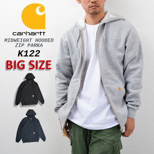 �y�傫���T�C�Y�z�J�[�n�[�g Carhartt �p�[�J�[ �����Y �W�b�v�p�[�J�[ K122 �t���W�b�v �~�b�h�E�F�C�g 2L 3L