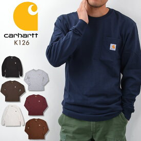 Carhartt カーハート ロンT メンズ Carhartt 長袖Tシャツ K126 ポケT ヘビーウエイト ポケット Tシャツ 大きいサイズ USAモデル