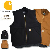 Carhartt カーハート ベスト V01 メンズ ダック ワークベスト 裏地 キルティング 中綿 DUCK VEST ワーク…